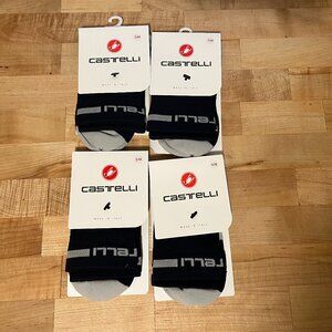 Lot of 4 pair Men's S/M 4-7 Castelli Superleggera T 12 Lightweight Cycling Socks